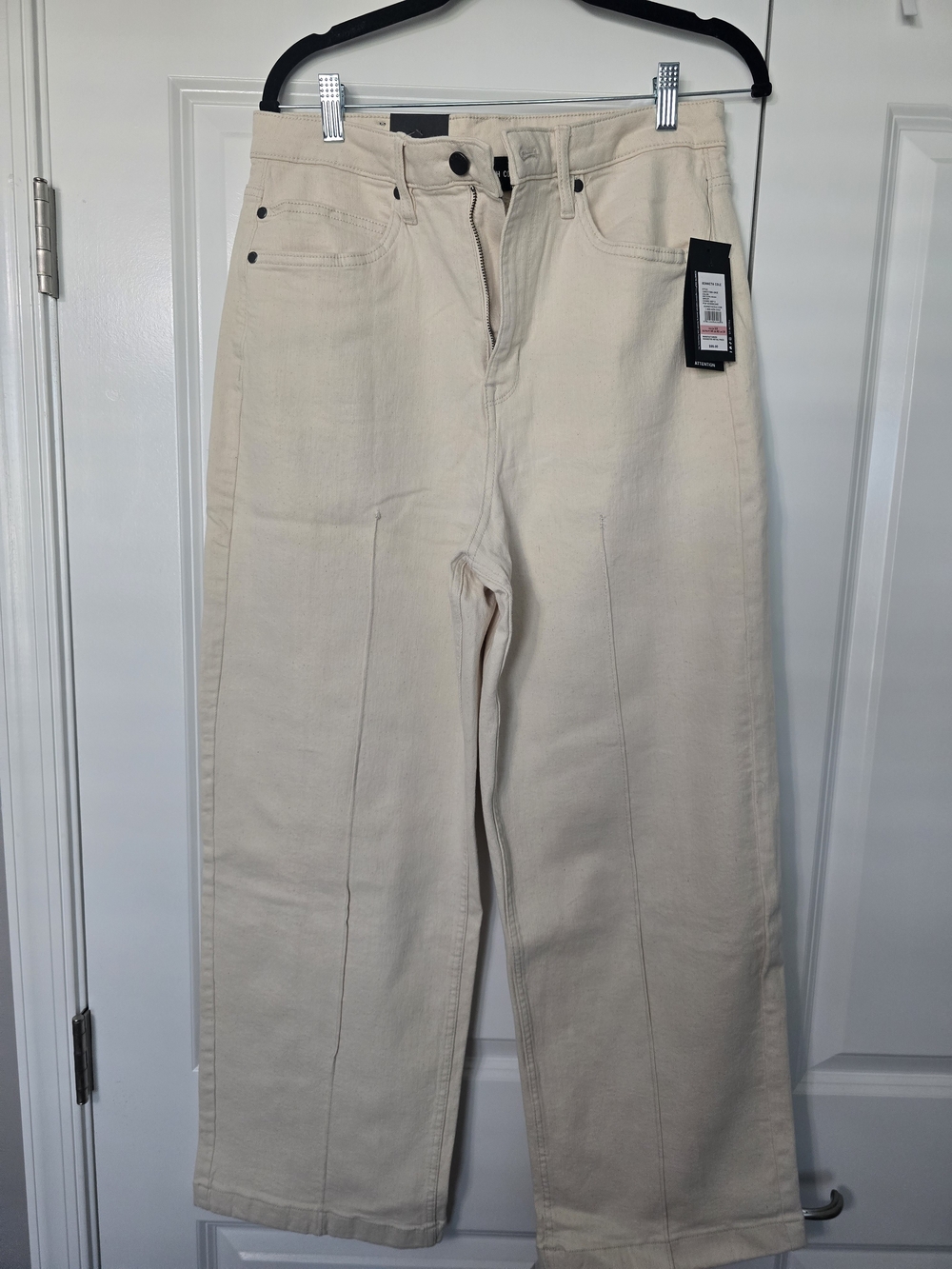 Women's Cream Wide-Leg Jeans